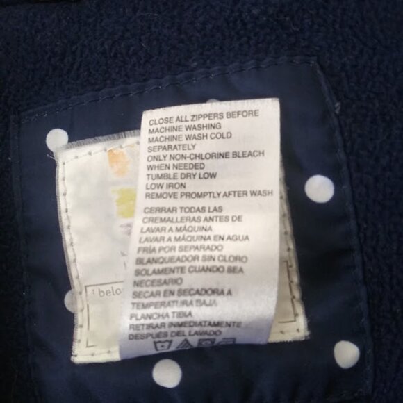 Healthtex girls size 5T navy blue and white polka-dot puffer jacket - Picture 9 of 9